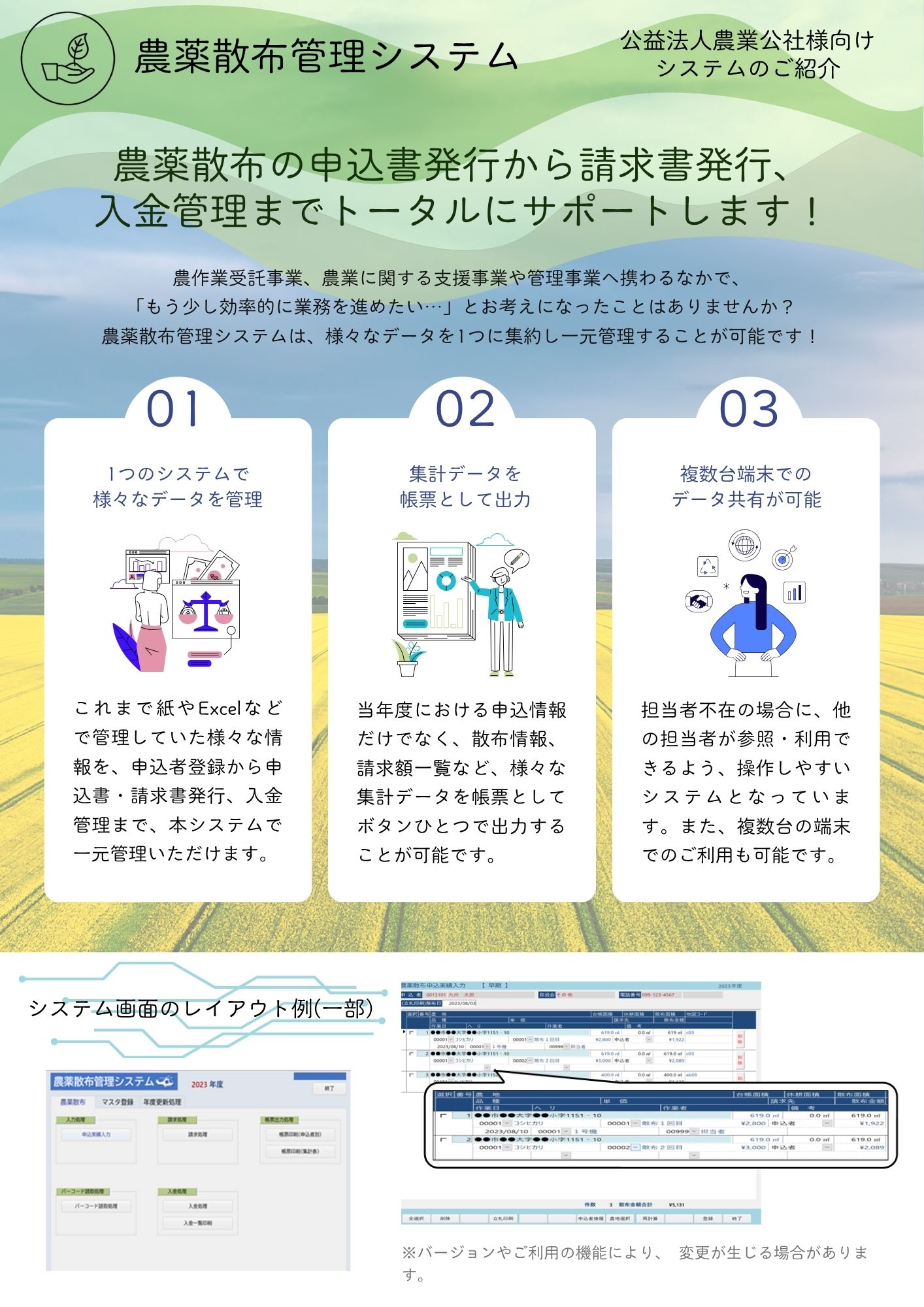 農薬散布システム